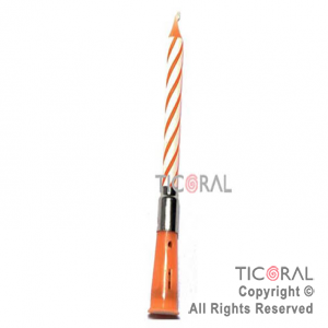 VELA MUSICAL NARANJA 12CM HS2090-8 x 1